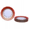 Набор тарелок 17 см 6 шт  Royal Czech Porcelain "Мария-Тереза /Красная /Золотые листики" / 203385