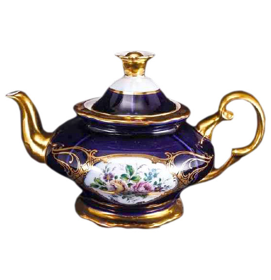 Заварочный чайник 500 мл  Bohemia Porcelan Moritz Zdekauer 1810 s.r.o. &quot;Анжелика /Цветы /Кобальт&quot; / 045661