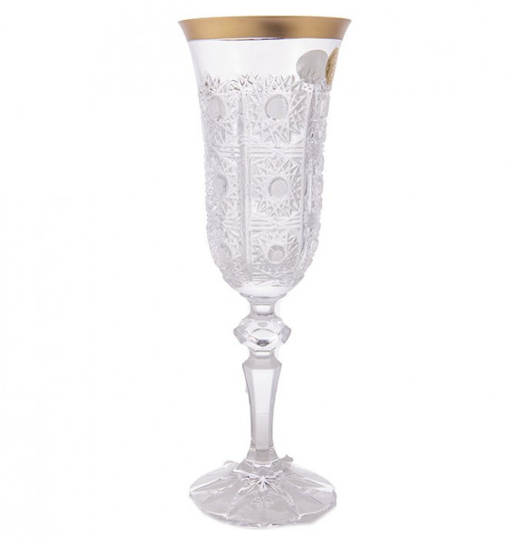 Бокалы для шампанского 150 мл 6 шт  UNION GLASS &quot;Лаура /Хрусталь резной с золотом&quot; / 165277