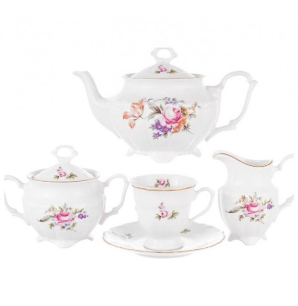 Чайный сервиз на 6 персон 15 предметов  Repast &quot;Мария-Тереза /Полевой цветок&quot; / 208971