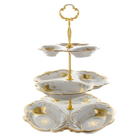 Этажерка-менажница 3-х ярусная  Weimar Porzellan &quot;Кленовый лист /Белый&quot; (19, 25, 31 см) / 103900