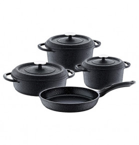 Набор посуды 7 предметов (20, 24, 26, 26 см) антипригарное покрытие черный / 295820