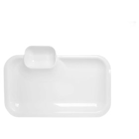 Блюдо 36 см прямоугольное с соусником  Tudor England &quot;Королевский белый /Royal White&quot; / 334344