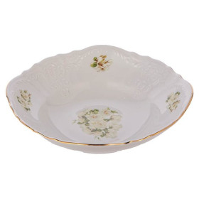 Салатник 23 см  Thun &quot;Бернадотт /Белые розы /золото&quot; / 166549