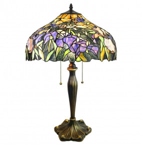 Лампа настольная 3 рожковая  Velante "Tiffany" Ирисы / 304821