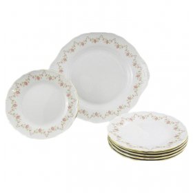 Набор для торта 7 предметов (27 см х 1 шт, 19 см х 6 шт)  Leander &quot;Верона /Розовый цветок&quot; / 158134