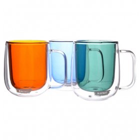 Набор кружек 300 мл 3 шт с двойными стенками &quot;Double wall /Ассорти /Repast&quot; / 275296