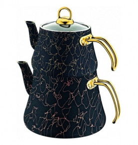 Набор чайников 2 предмета (1,2 л; 2,5 л) антипригарное покрытие золотой авангард  O.M.S. Collection "TEAPOT SETS" / 284125
