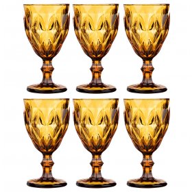 Бокалы для красного вина 320 мл 6 шт янтарные  LEFARD &quot;Ромбо /Muza color&quot; / 225097