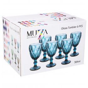 Бокалы для красного вина 320 мл 6 шт янтарные  LEFARD &quot;Ромбо /Muza color&quot; / 225097