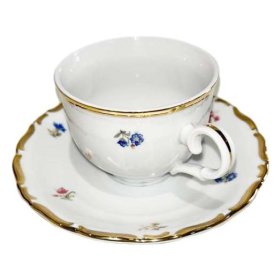 Набор чайных пар 220 мл 6 шт низкие  Jeremy s.r.o. &quot;Офелия /Мелкие цветы /Широкая кайма&quot; / 140719