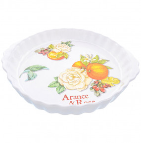 Блюдо для запекания 32 см круглое  Artigianato Ceramico by Caroline "Artigianato ceramico /Апельсин и роза" / 228423