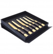 Столовые приборы 6 предметов Десертные ножи  Domus Design &quot;D&amp;D /Квин&quot; цвет коричневый жемчуг с золотом / 230789
