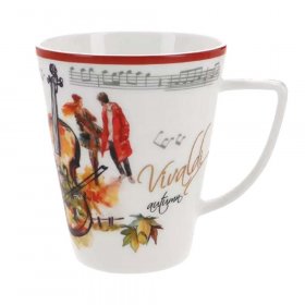 Кружка 380 мл с красным кантом  Carmani &quot;Осень /A. Vivaldi&quot; / 362005