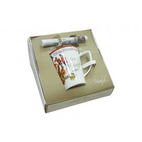 Кружка 380 мл с красным кантом  Carmani &quot;Осень /A. Vivaldi&quot; / 362005