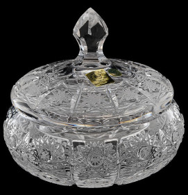 Вазочка 13 см с крышкой  Caesar Crystal Bohemia &quot;Цезарь /Хрусталь резной&quot; / 054430