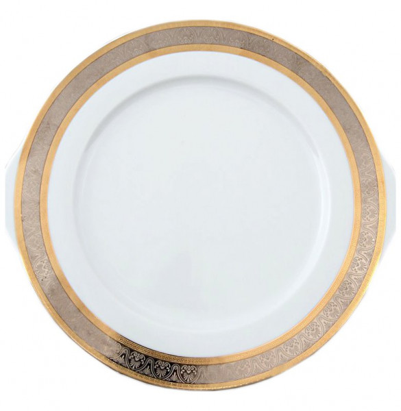 Пирожковая тарелка 27 см  Thun &quot;Опал /Платина с золотом&quot; / 056468