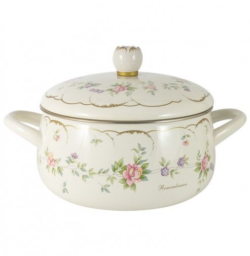 Кастрюля 20 см с крышкой эмалированная 2,9 л  Ejiry "Воспоминание" / 236607 — 