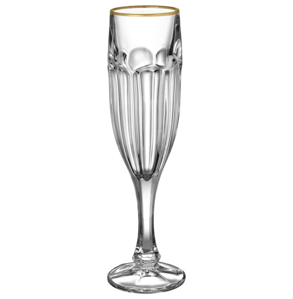 Бокалы для шампанского 150 мл 6 шт  Bohemia Design &quot;Сафари /Отводка золото /матовый&quot; / 313818