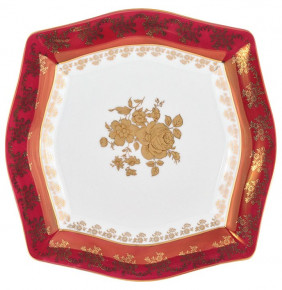 Набор тарелок 27,7 см 6 шт  Royal Czech Porcelain "Львов /Золотая роза /Красная" / 203546