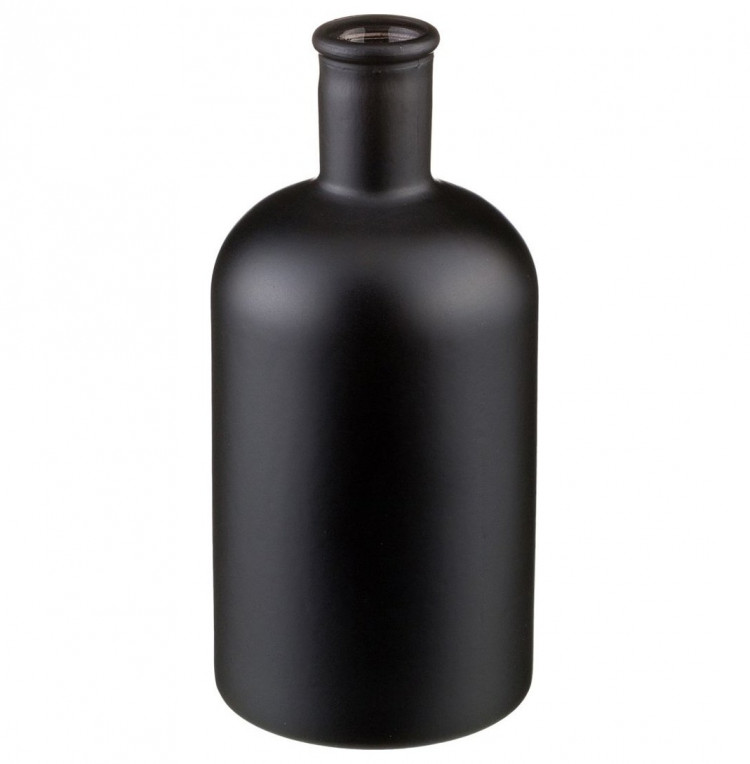 Черная бутылка. Черная стеклянная бутылка. Черная матовая ваза. Ваза (черный).